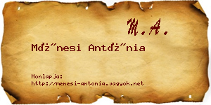 Ménesi Antónia névjegykártya